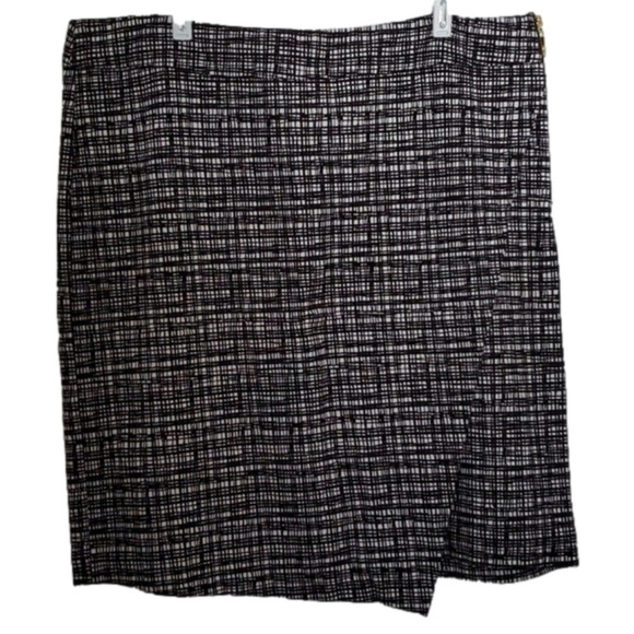 NWOT Anne Klein Black & White Front Flap Midi Skirt Size 16 - Picture 1 of 10